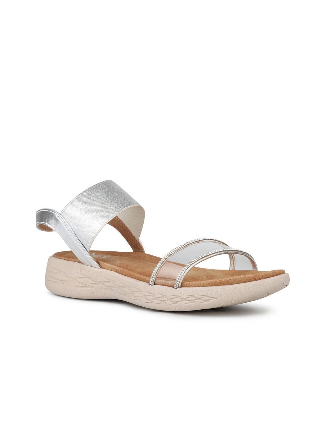 

Inc 5 Women Solid Open Toe Casual Flats, Silver