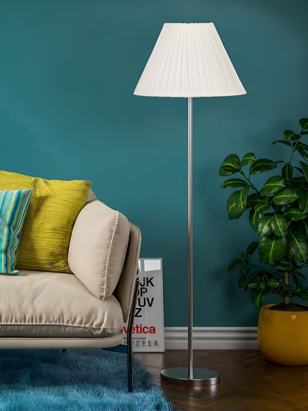 

Devansh Off-White Cotton Pleated Self Assembly Floor Lamps