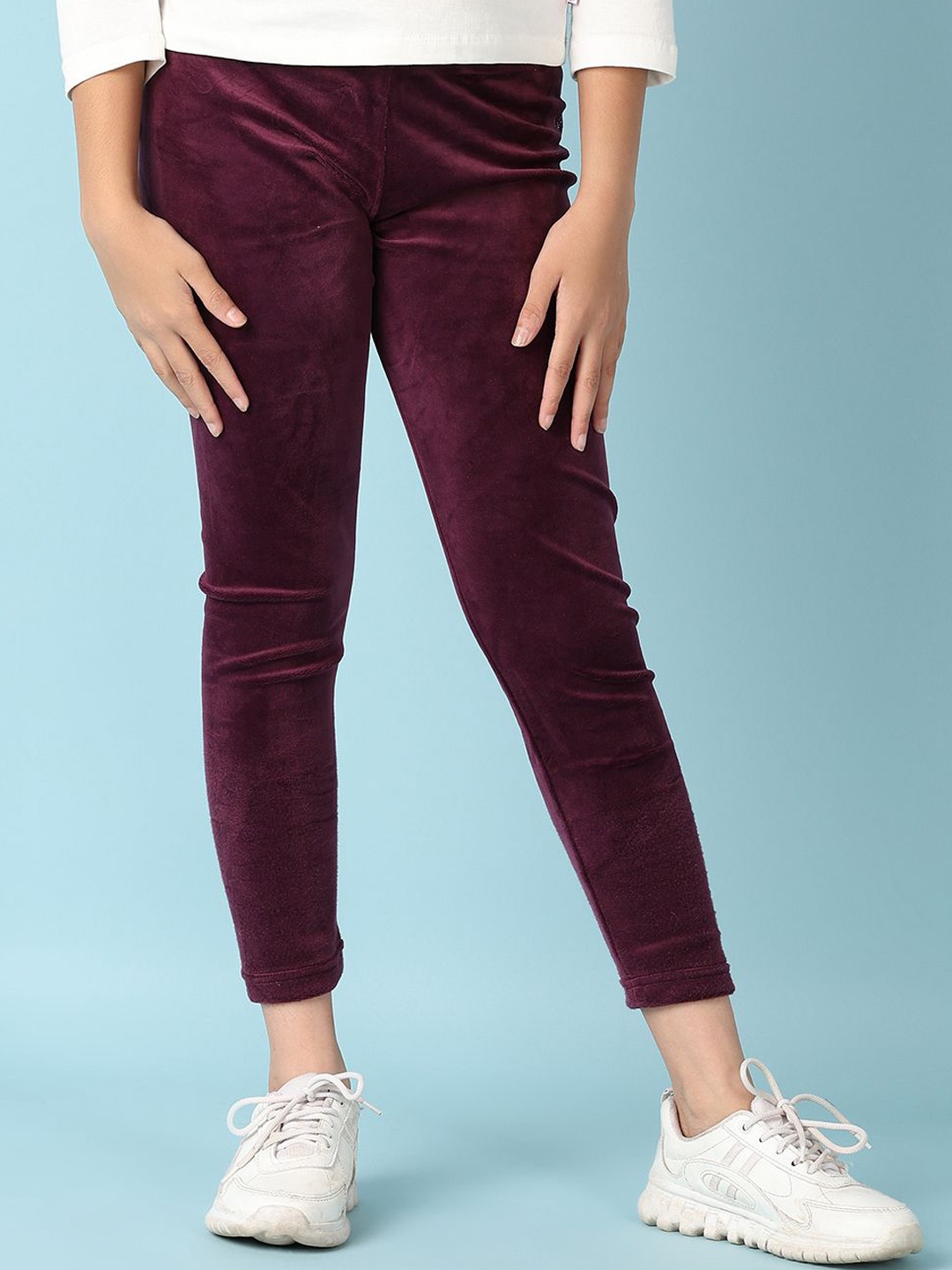 

V-Mart Girl's Ankle Length Vellore Winter Legging, Maroon