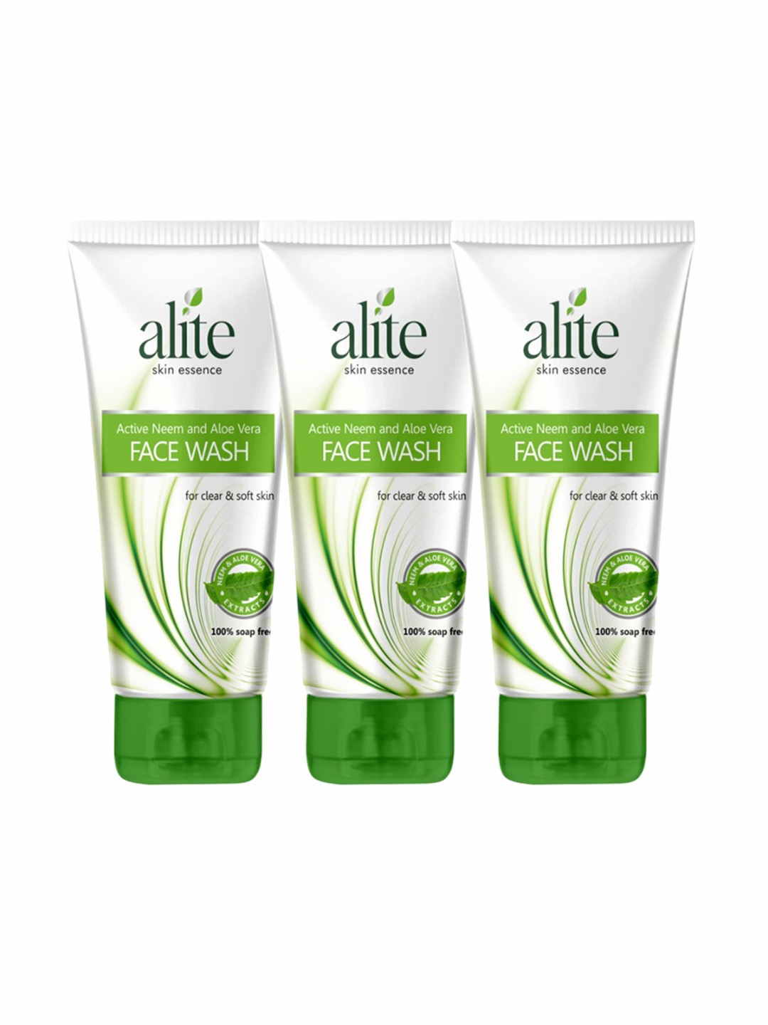 

Alite Set Of 3 Neem And Aloe Vera Face Wash - 100 ml Each, Green