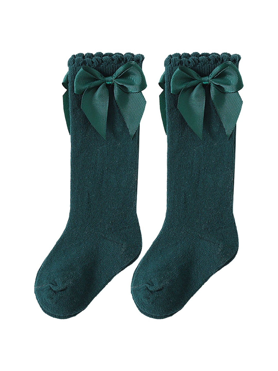 

SYGA Kids Striped Above Knee Length Socks, Green