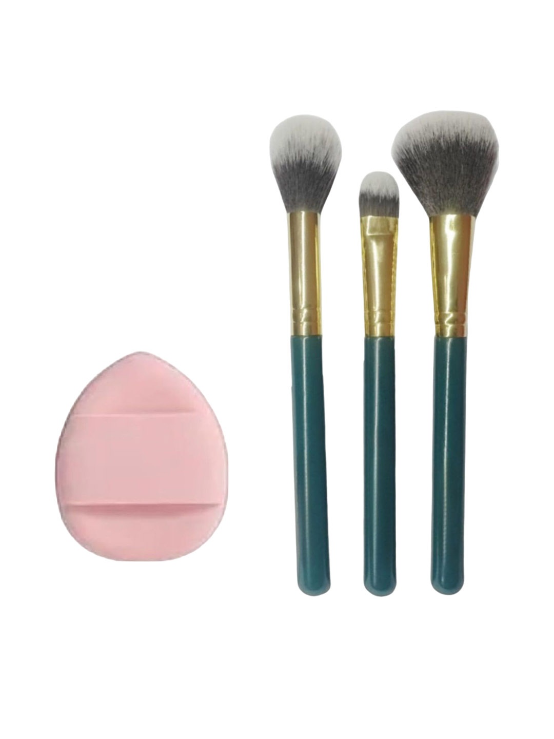

Facejewel Set Of Makeup Brush & Finger Puff, Green