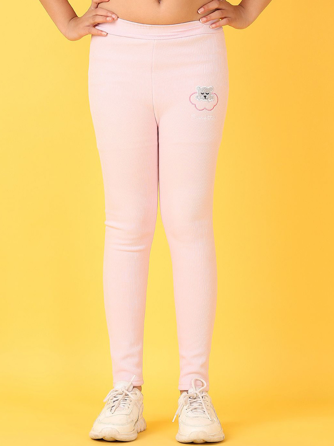 

V-Mart Girls Cotton Ankle-Length Slip-On Leggings, Lavender