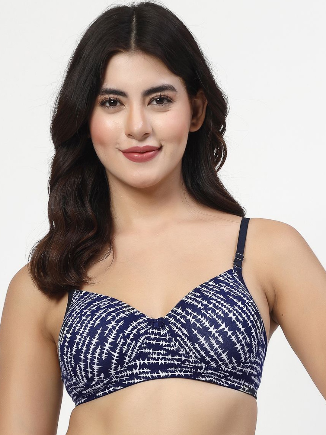 

Docare Women Abstract Printed Full Coverage Lightly Padded Bra, Blue