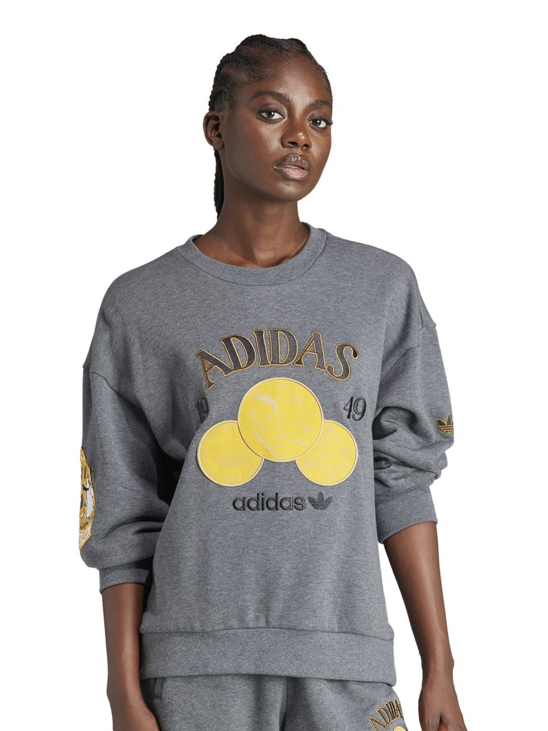 

ADIDAS Originals Women Printed Sweatshirt, Grey