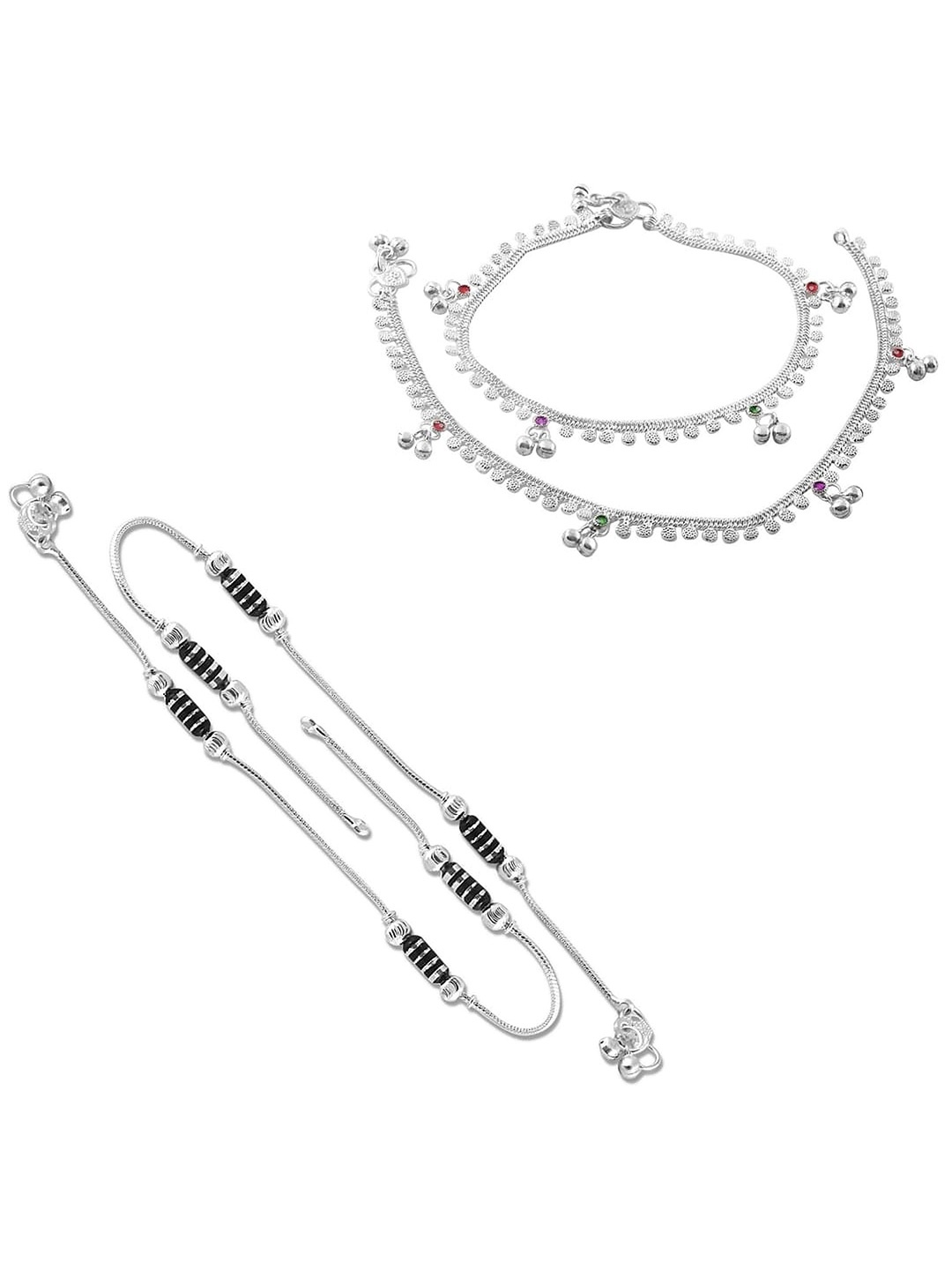 

Heer Collection Set Of 2 Silver-Plated Anklet