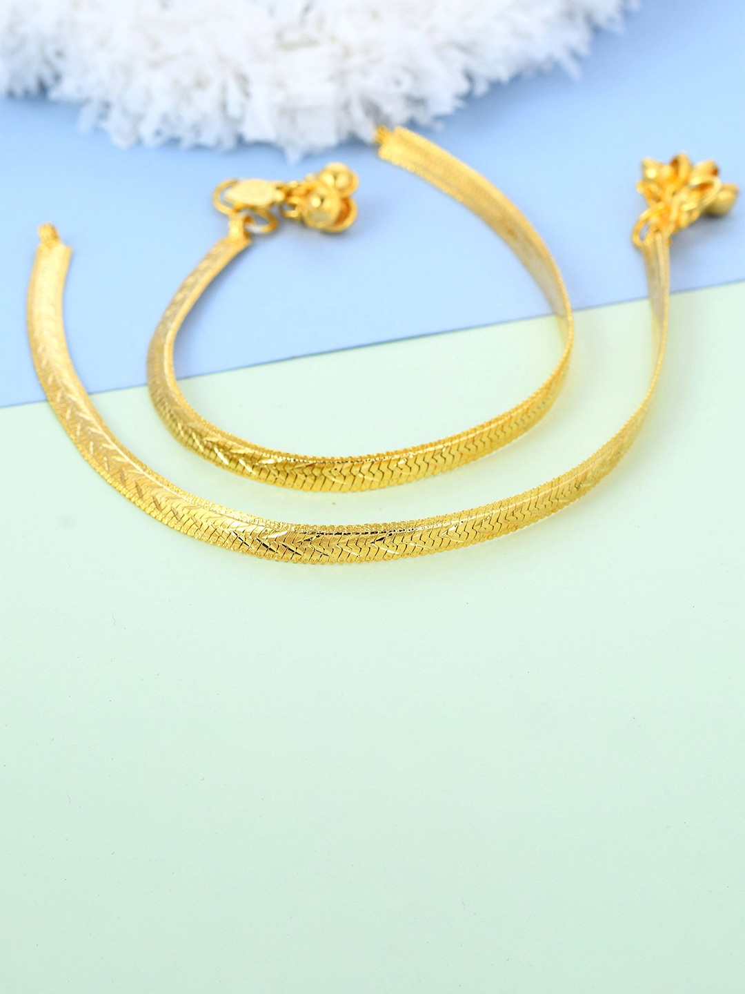 

MEMOIR Gold-Plated Both Side Wearable Pajeb Payal Anklet