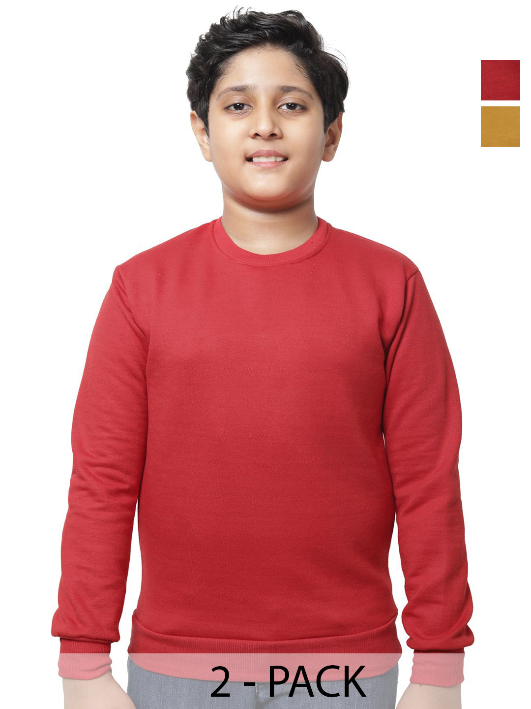 

BAESD Boys Pack Of 2 Solid Sweatshirt, Multi