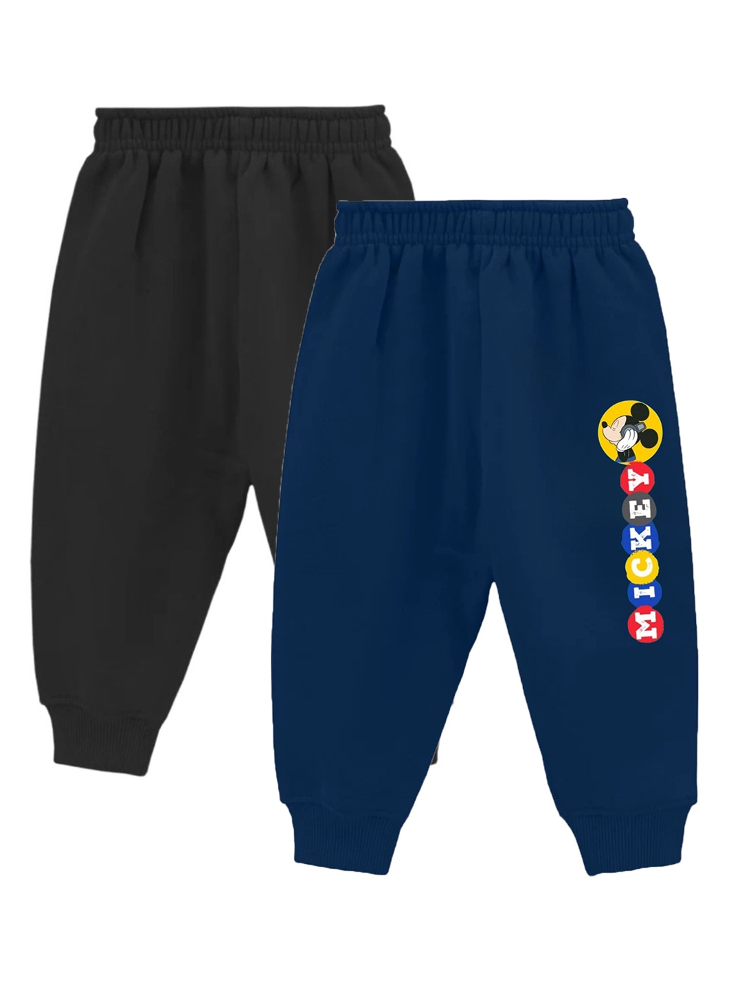 

BAESD Infants Pack Of 2 Cartoon Characters Printed Cotton Joggers, Black