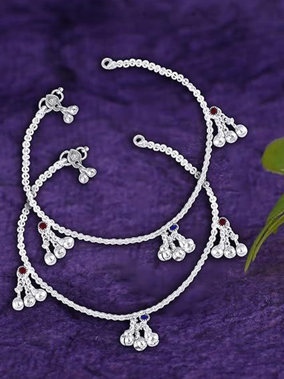 

Heer Collection Set Of 2 Silver-Plated Anklet