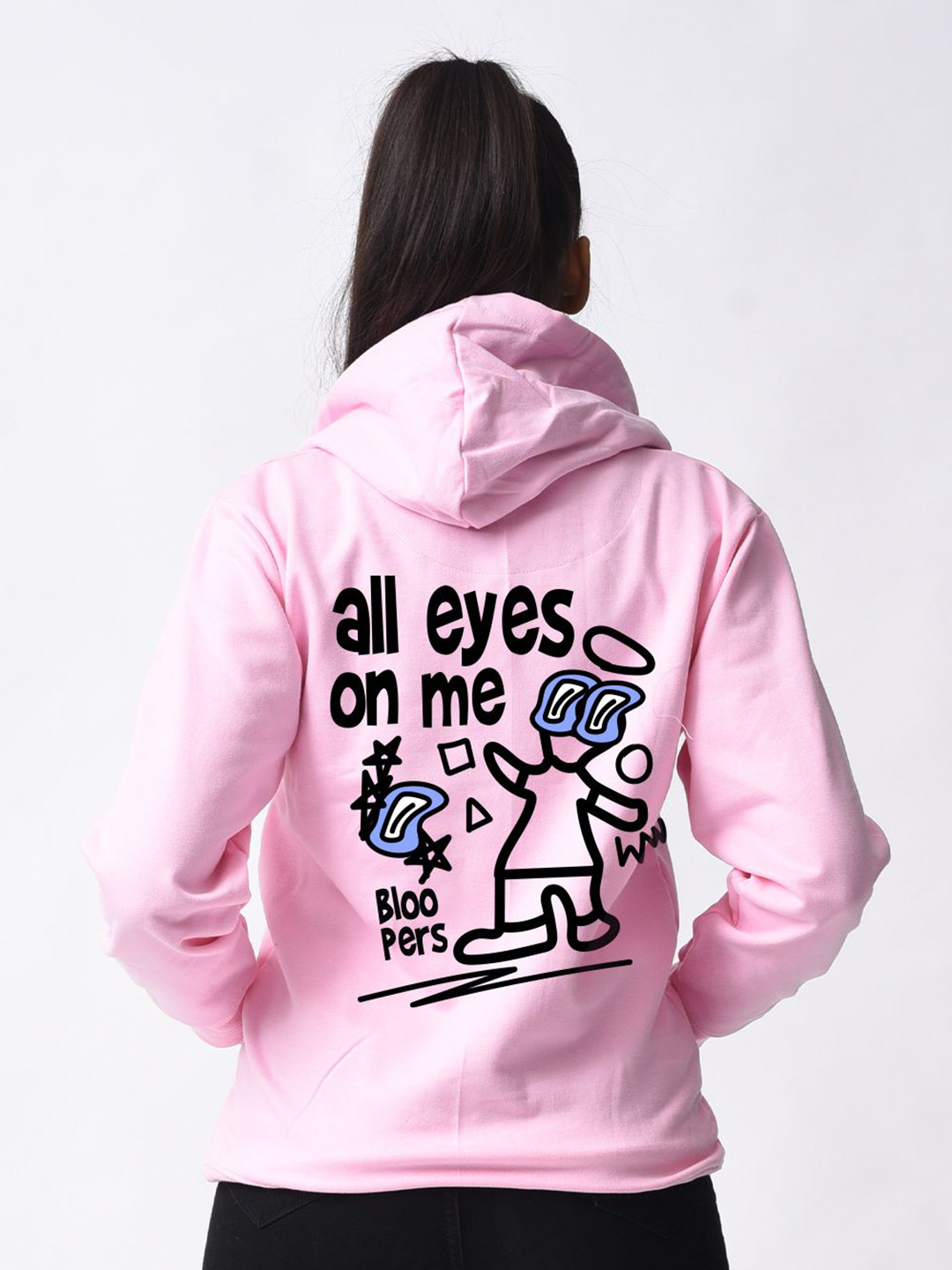 

Bloopers Store Women Printed Hooded Sweatshirt, Pink