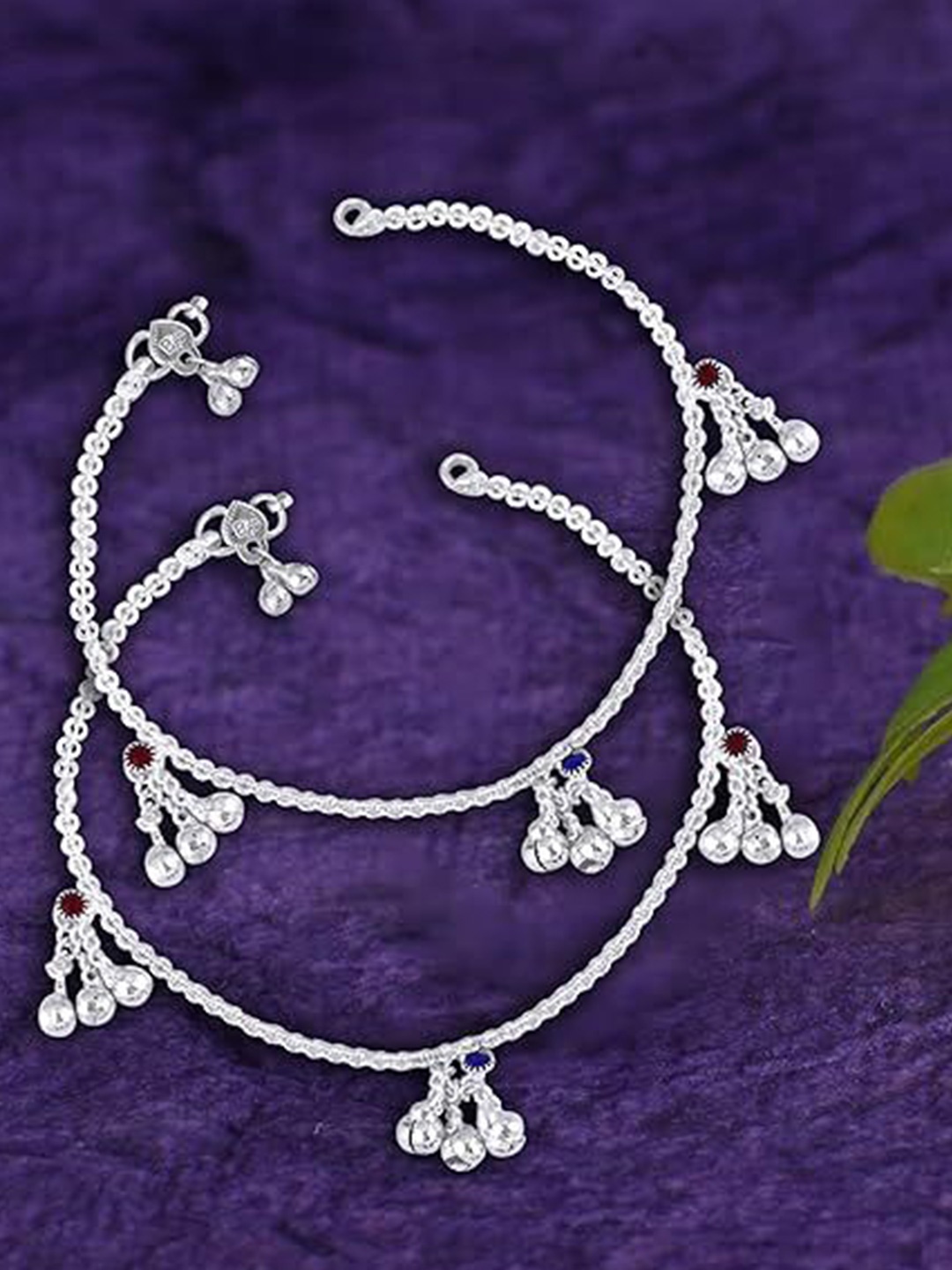 

Heer Collection Set of 2 Silver-Plated Anklets