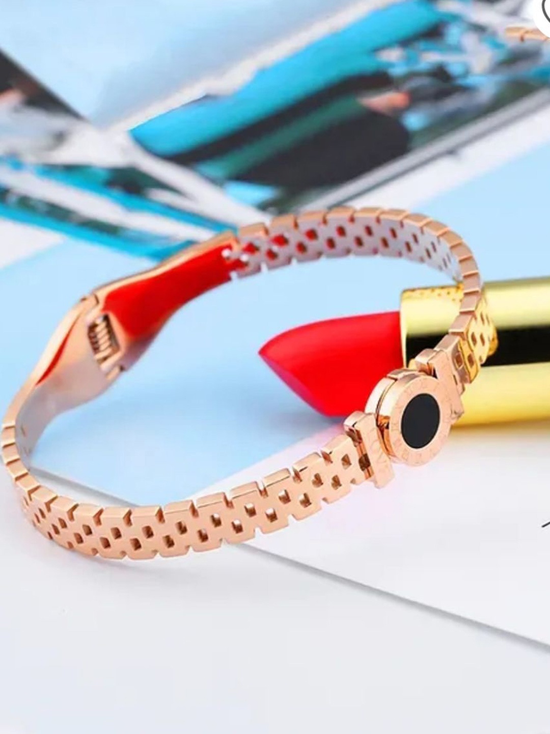

V FASHION JEWELLERY Rose Gold-Plated Stainless Steel Kada Bracelet