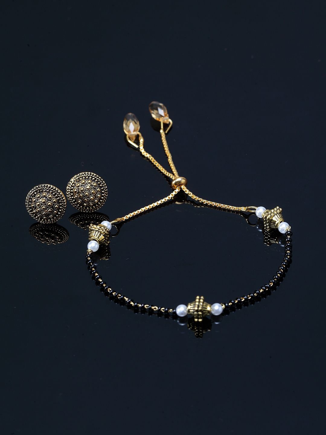 

Anouk Gold-Plated Mangalsutra And Earrings