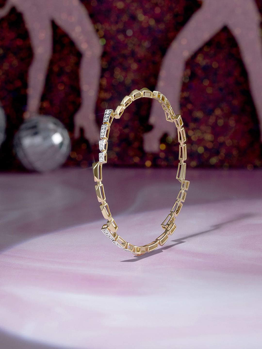 

Mia by Tanishq Women 14 KT Diamond Bangle, Yellow