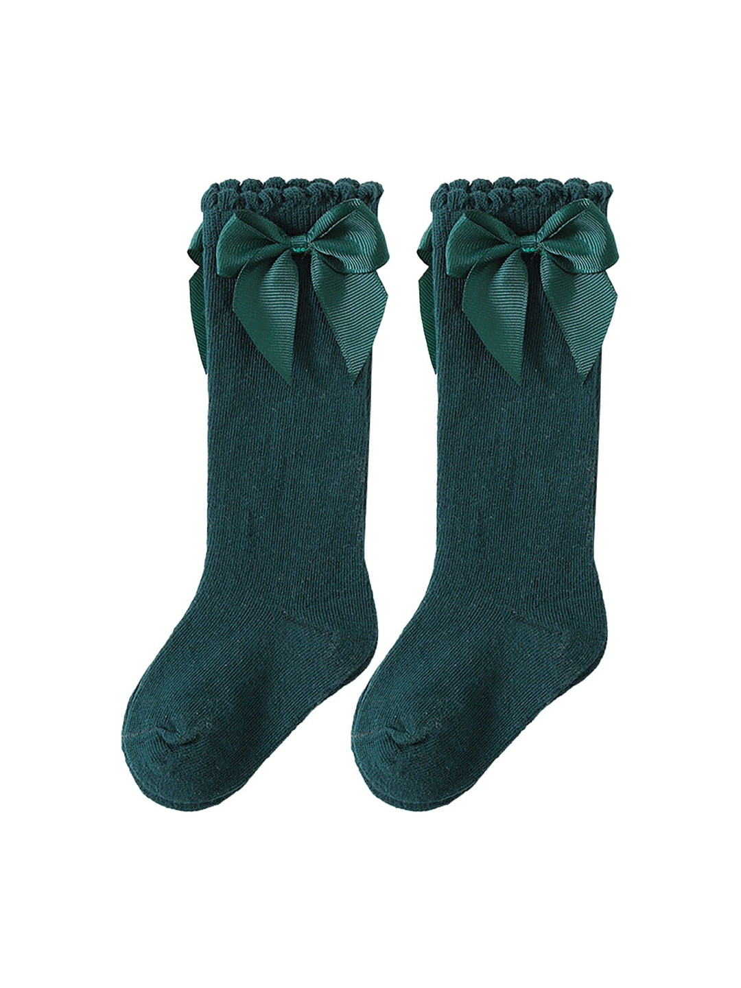 

SYGA Infants Bow Patterned Cotton Baby Long Ankle -Length Socks, Green