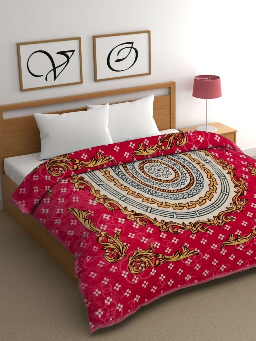 

CG HOMES Pink & White Mink Heavy Winter 350 GSM Double Bed Blanket
