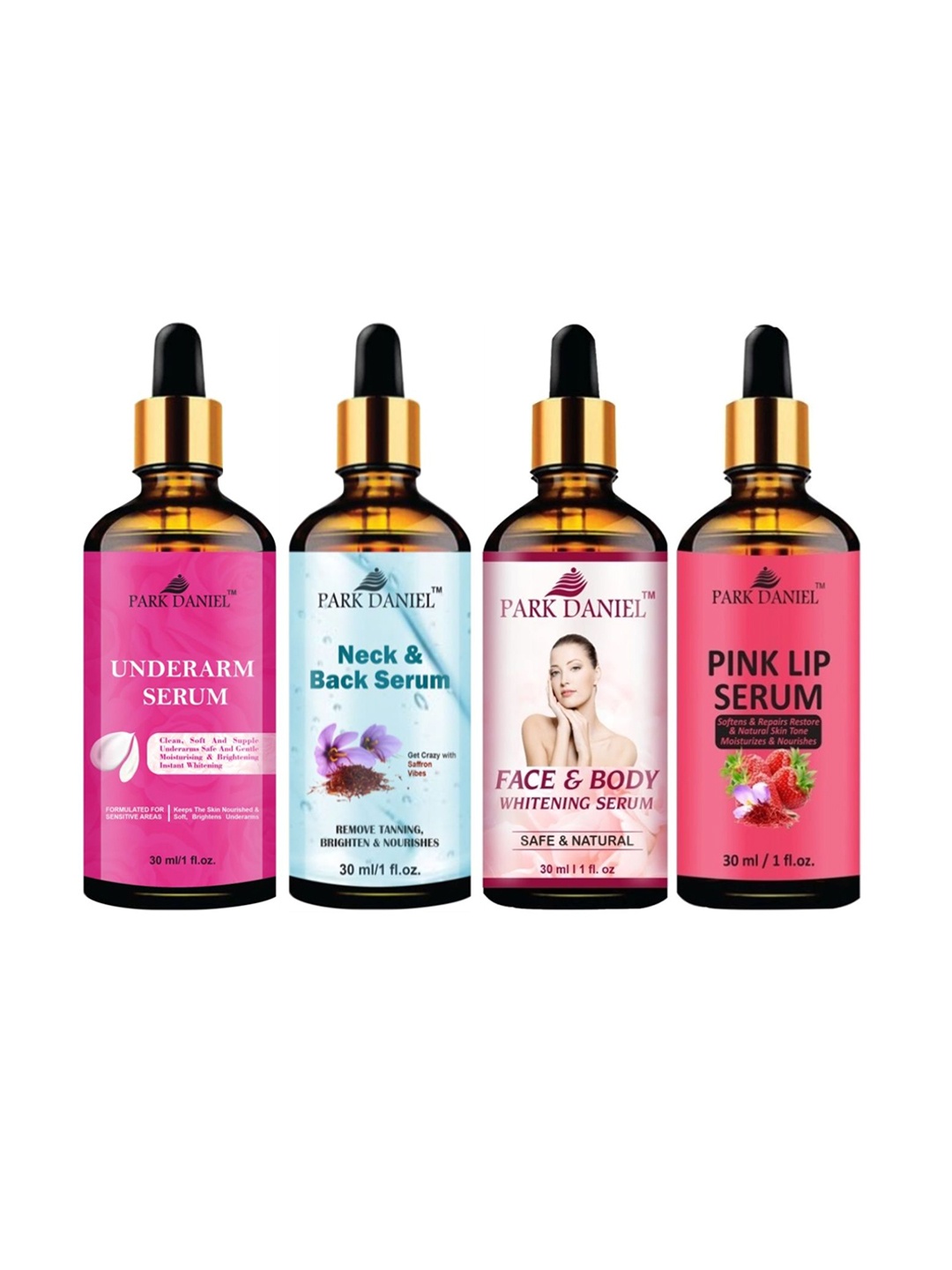 

Park Daniel Set of Face Serum + Neck Back Serum + Lip Serum + Under Arm Serum, Pink