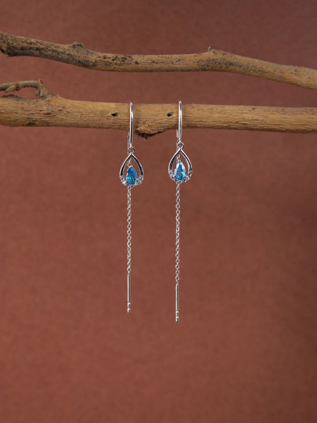 

Clara 925 Sterling Silver Rhodium-Plated Drop Earrings