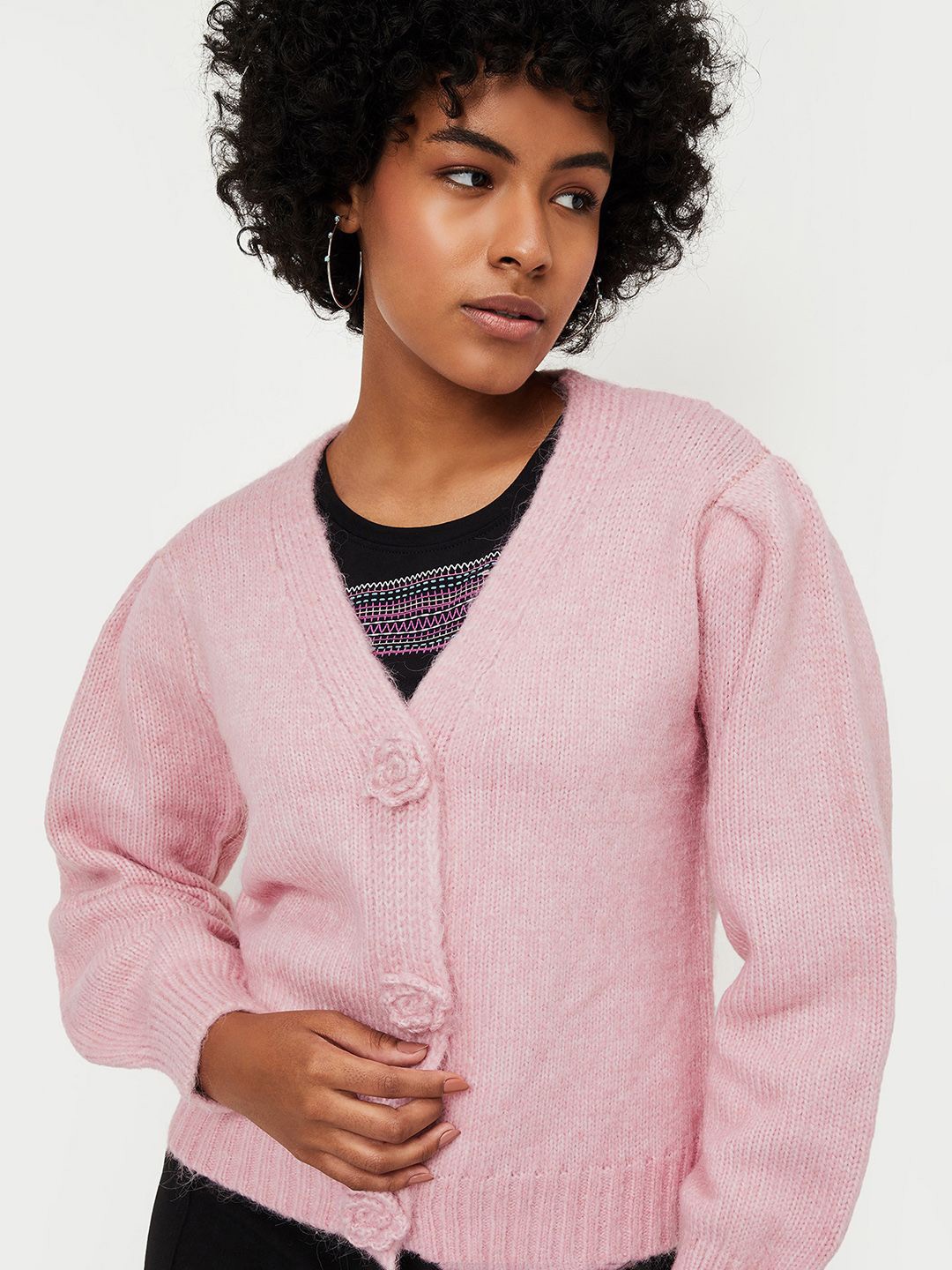 

max Women Solid Pullover, Pink