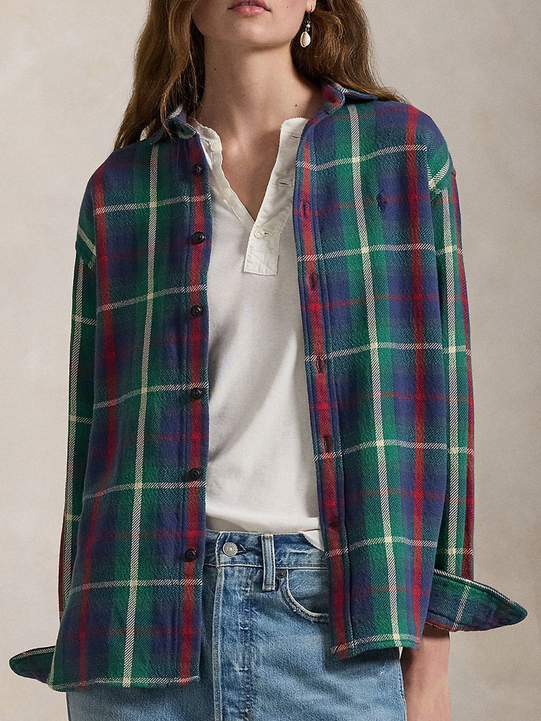 

Polo Ralph Lauren Checked Relaxed Fit Pure Cotton Shirts, Green
