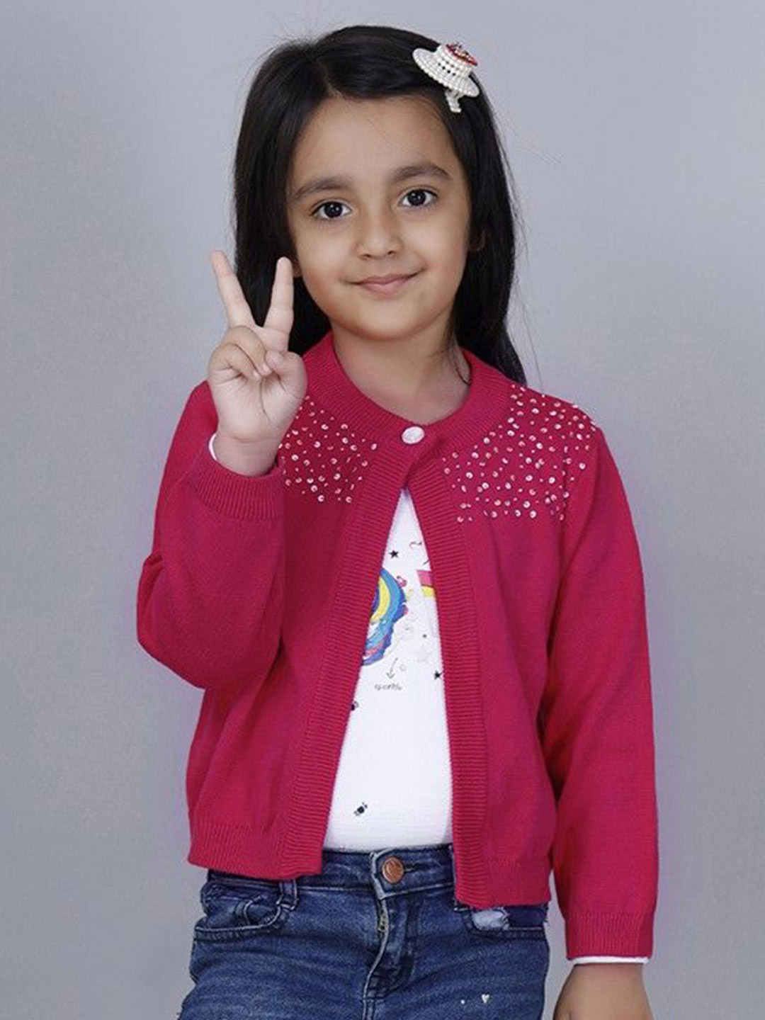 

JoE Hazel Self Design Girls, Pink