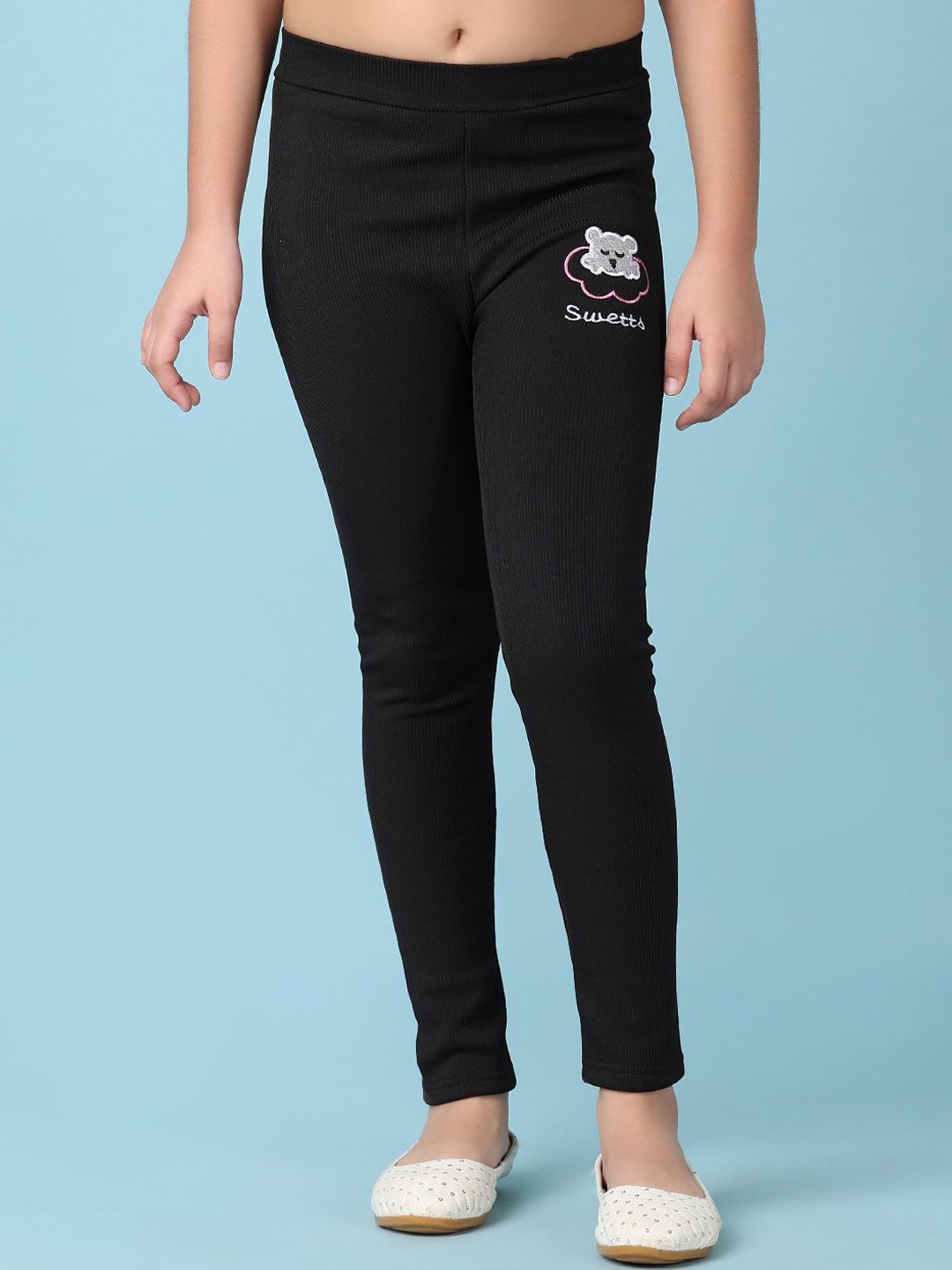 

V-Mart Girls Ankle-Length Leggings, Black