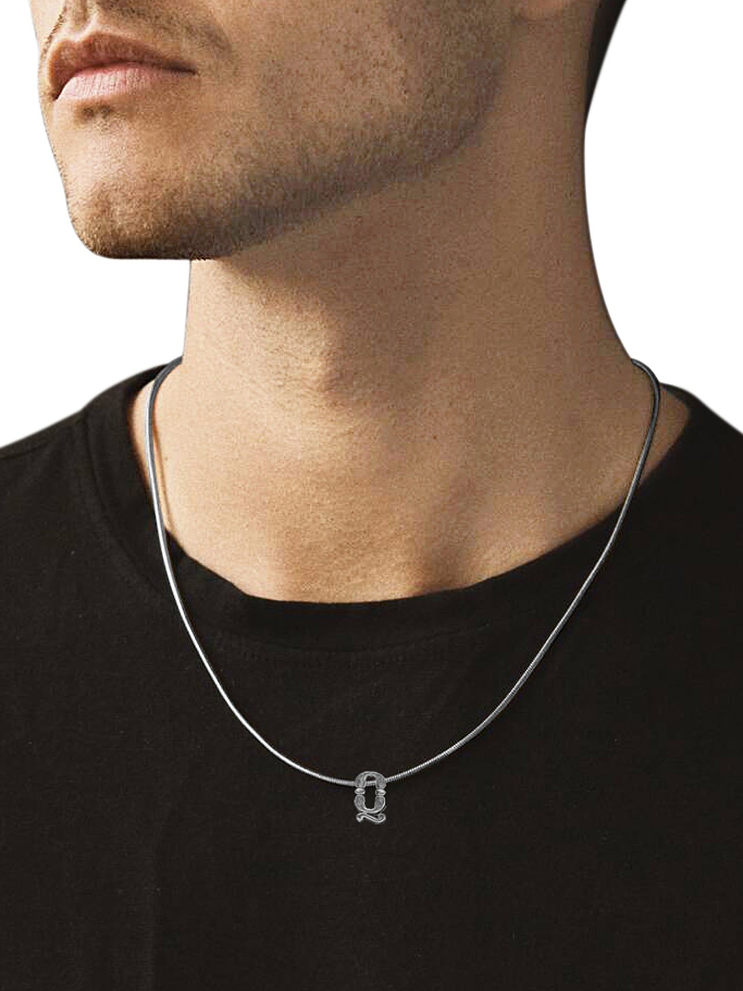 

Nipura 925 Sterling Silver Rhodium-Plated Initial-Q Pendants