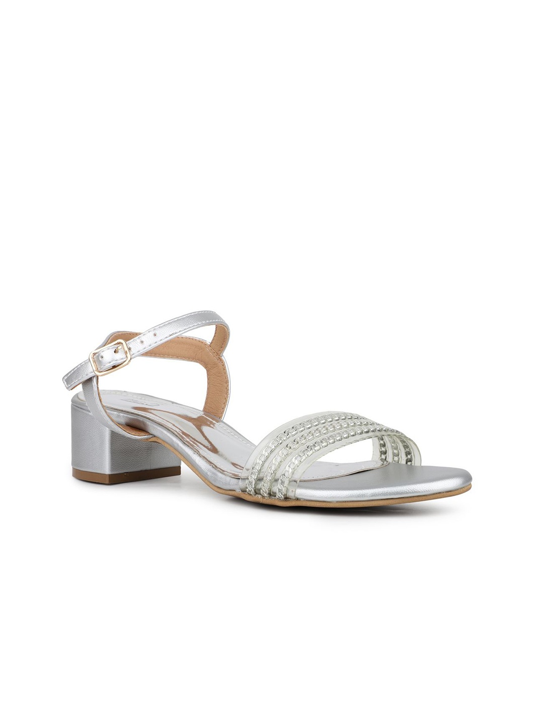 

Inc 5 Women Party Block Sandals, Silver