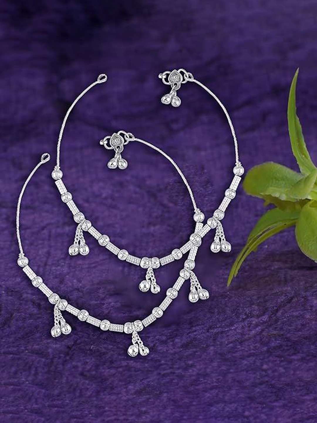 

Heer Collection Set Of 2 Silver-Plated Anklet