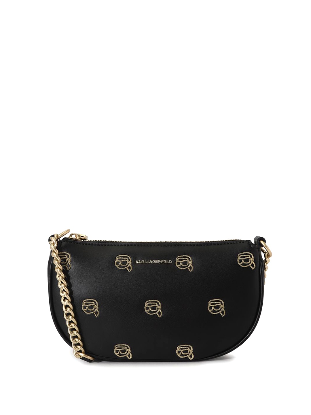 

Karl Lagerfeld Women Textured Crossbody Sling Bag, Black