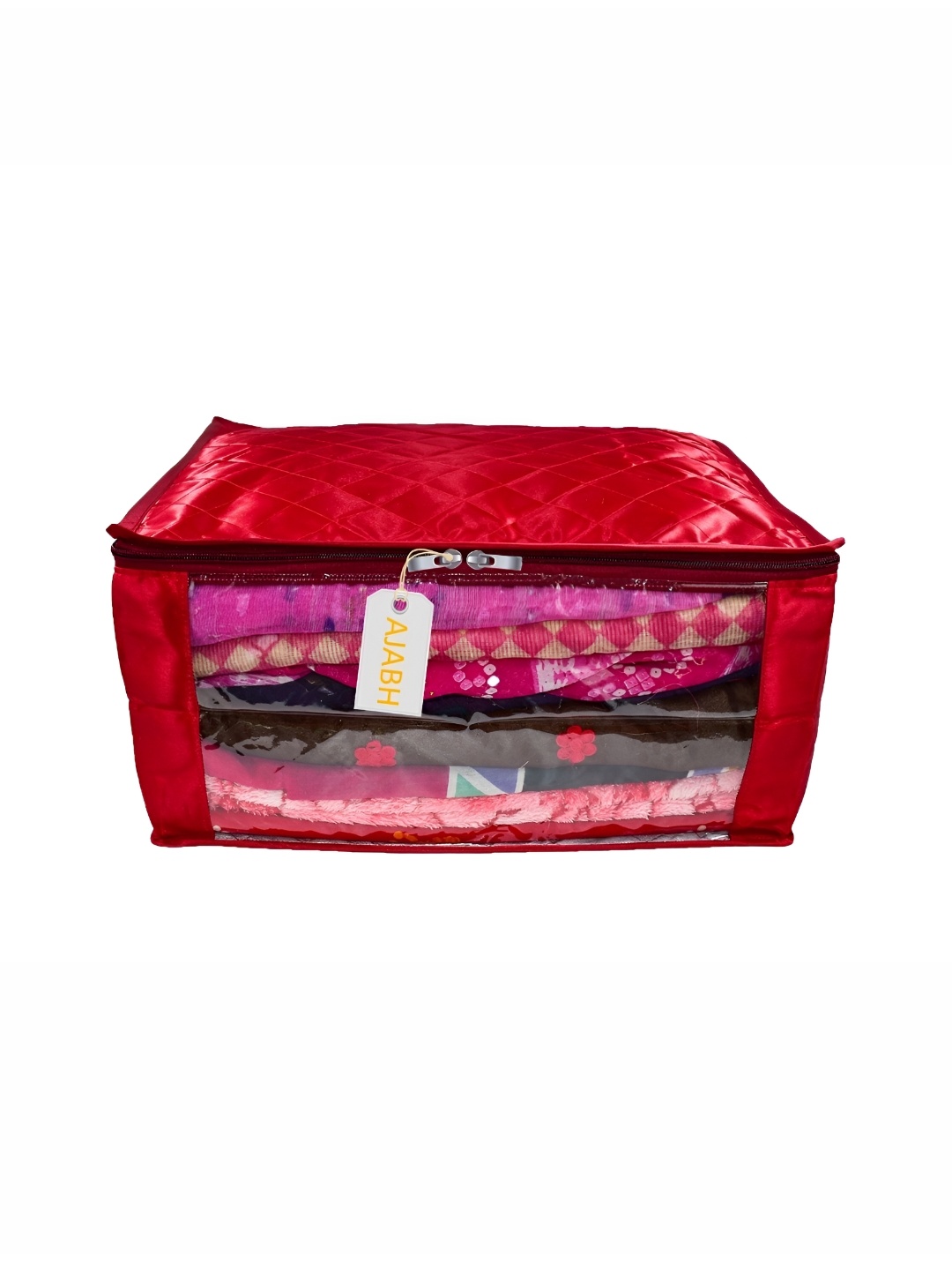

Ajabh Maroon Checked Satin Saree Cover Organisers