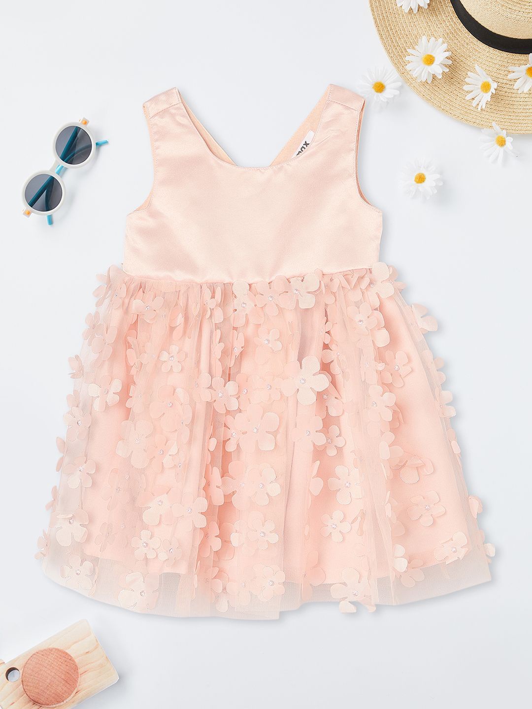 

max Girls Floral Fit & Flare Dress, Orange