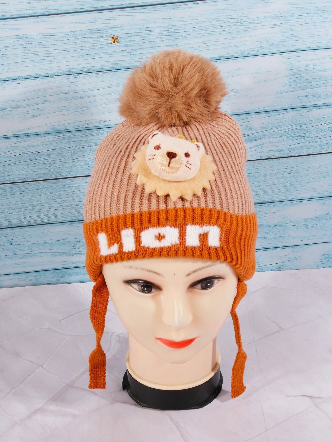 

DukieKooky Kids Woollen Beanie, Brown