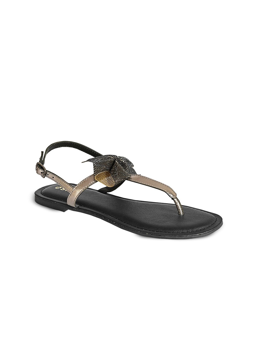 

Eske Women Backstraped Open Toe T-Strap Flats, Black