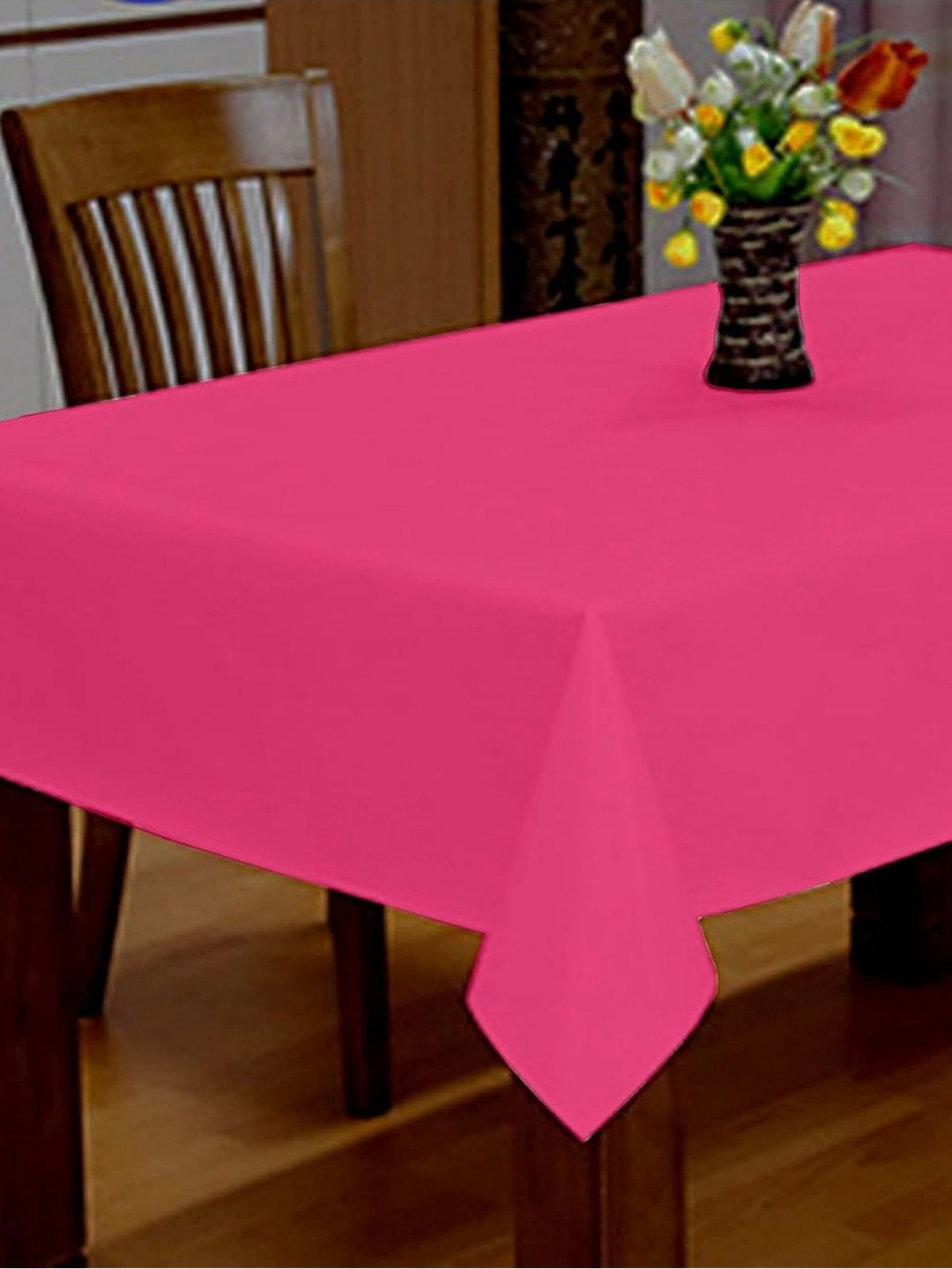 

Lushomes Pink Pure Cotton 4-Seater Table Cover