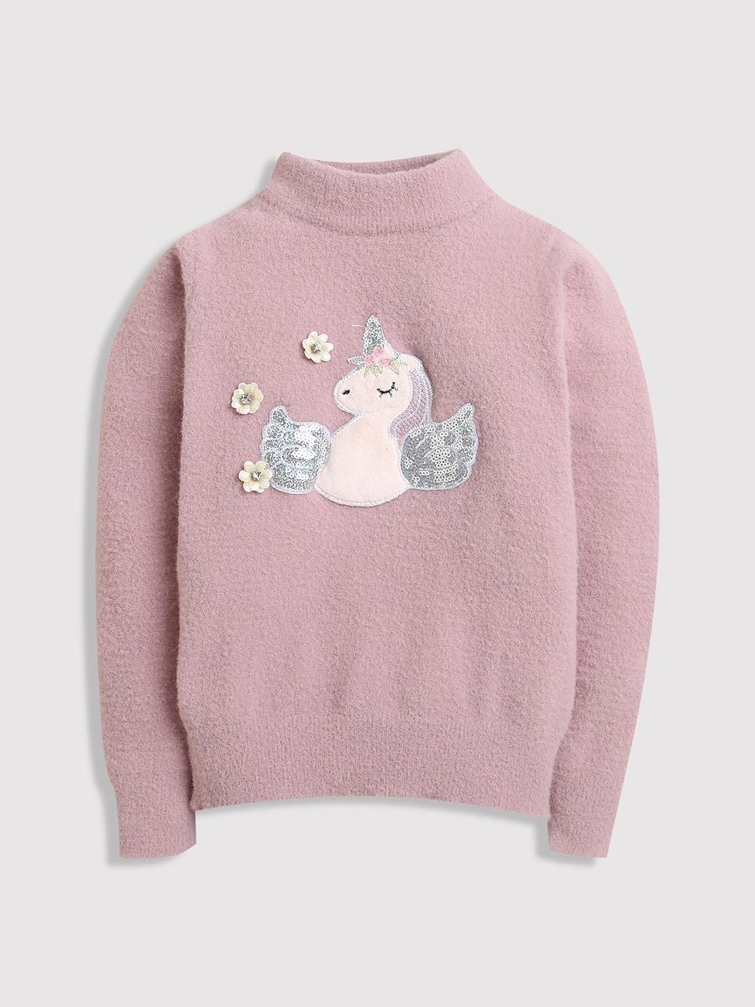 

Tiny Girl Quirky Pullover Sweater, Pink