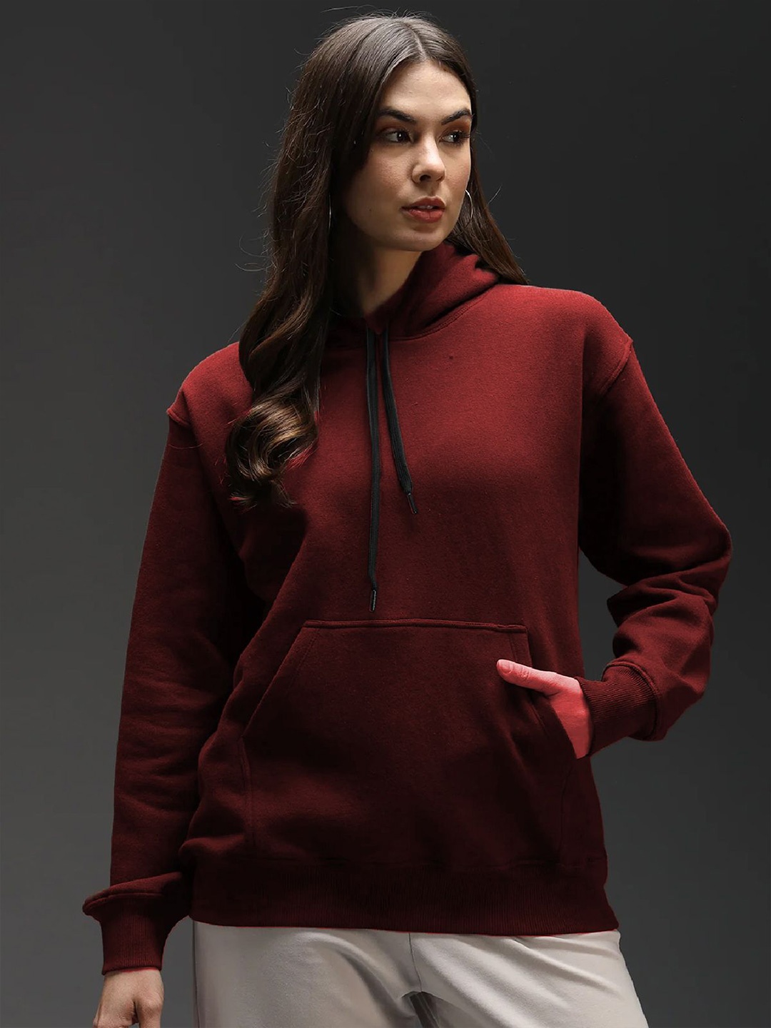 

Genzy Women Hooded Sweatshirt, Maroon