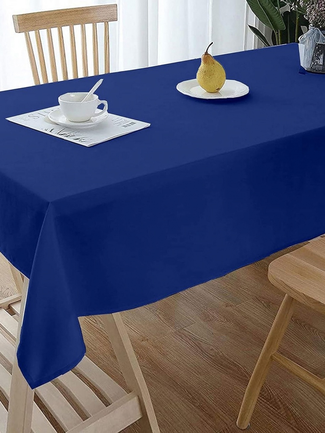 

Lushomes Blue Pure Cotton 6-Seater Table Cover