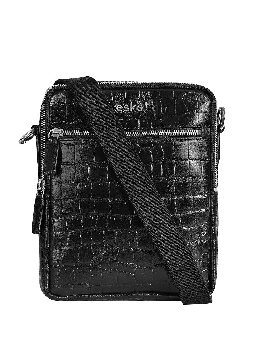 

Eske Unisex Printed Messenger Bag, Black