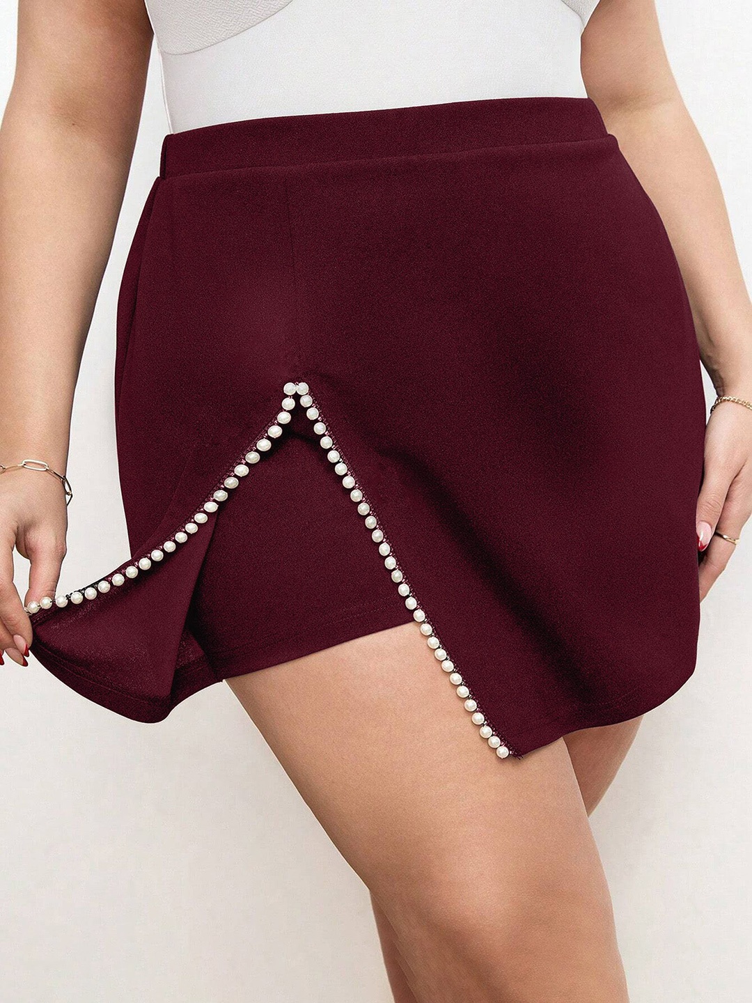 

ADDYVERO Women High-Rise Skorts, Maroon