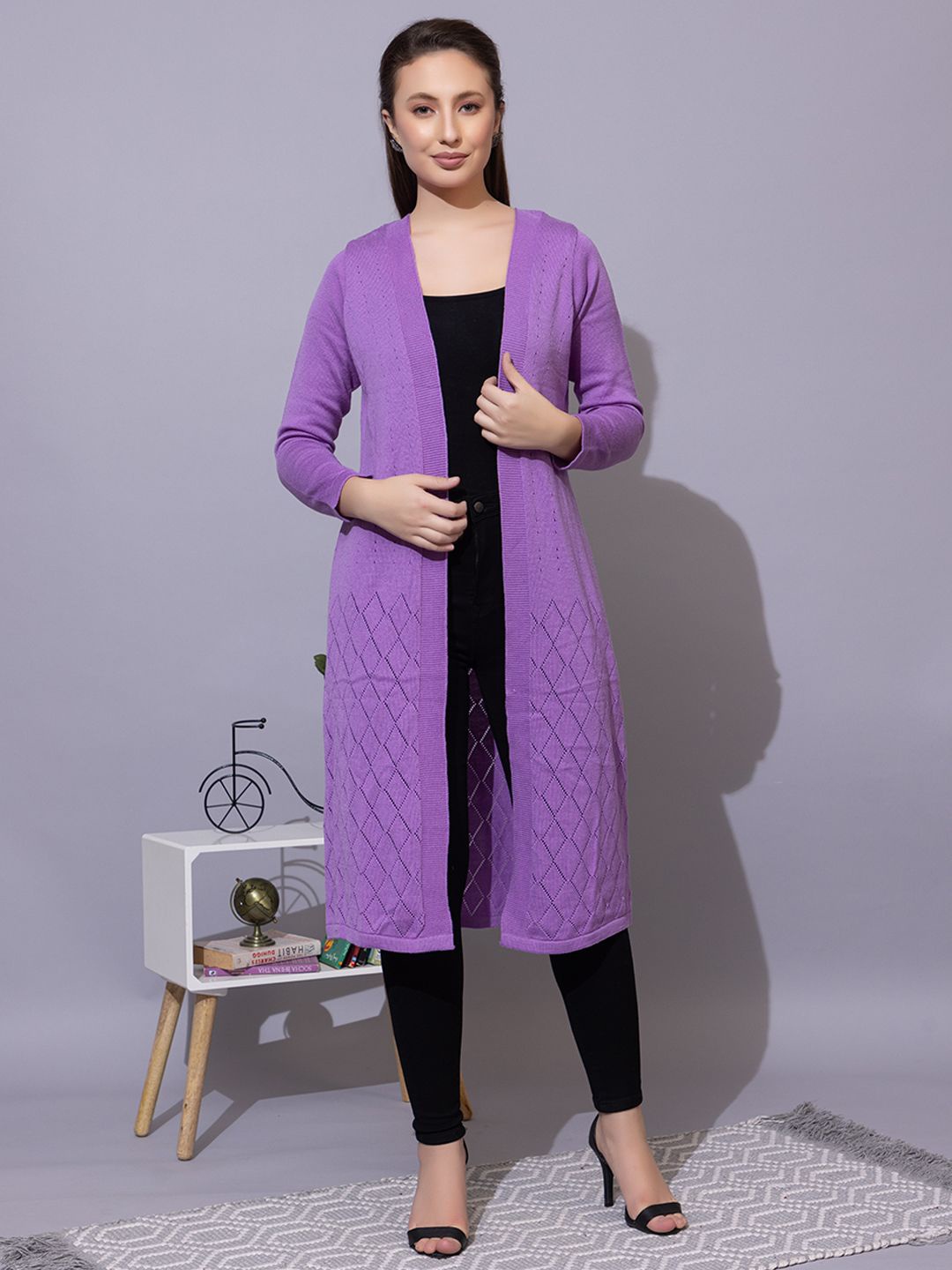 

Anouk Women Long Sleeves Longline Cardigan, Mauve