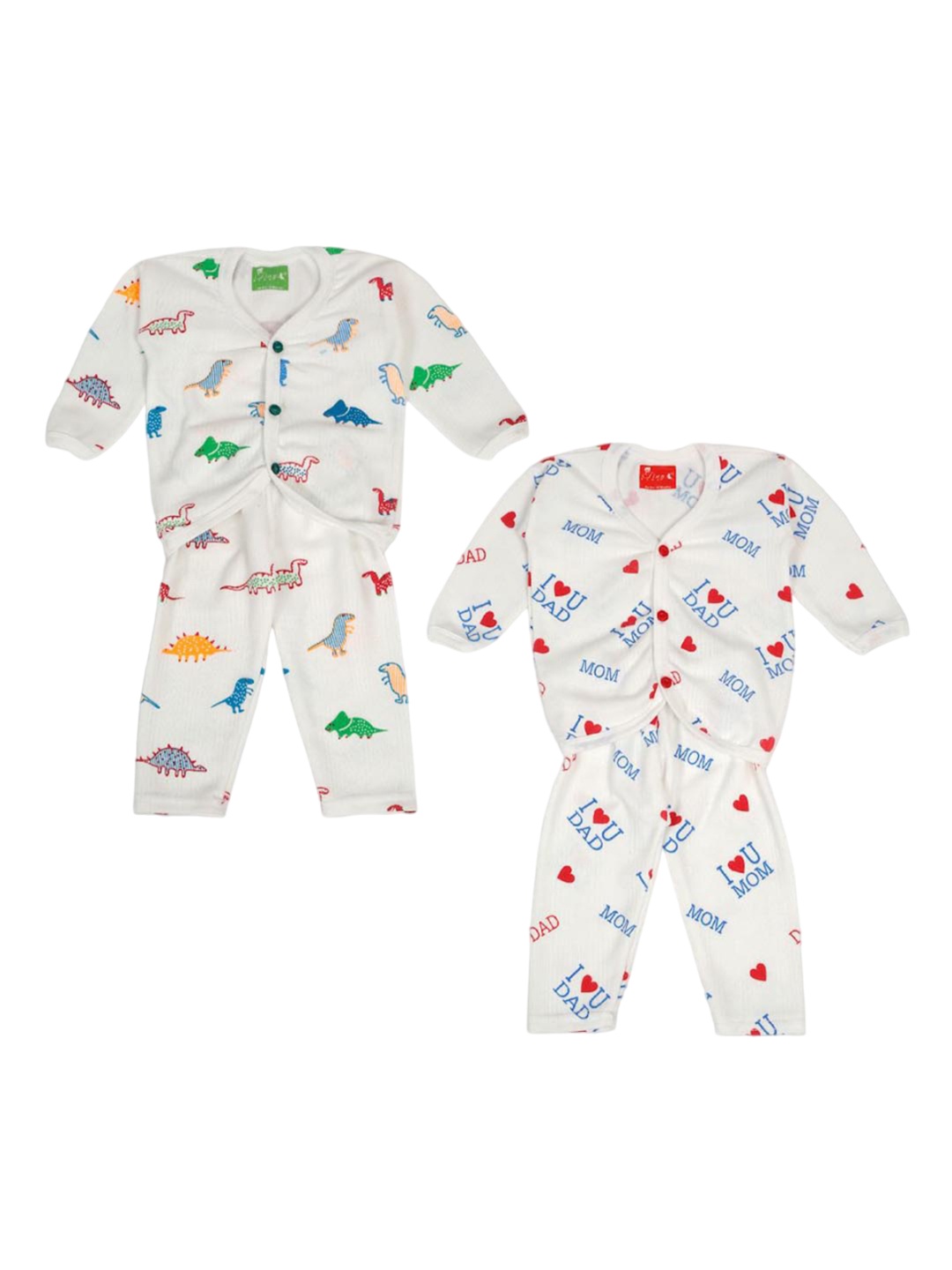 

Tiny Bugs Kids Pack Of 2 Printed Cotton Thermal Sets, White