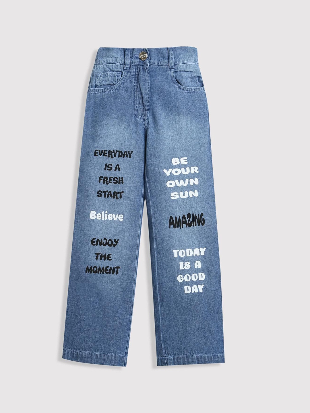 

Tiny Girl Wide Leg Light Fade Jeans, Blue