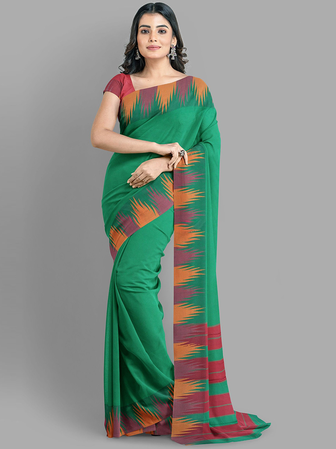 

The Chennai Silks Baluchari Woven Design Saree, Green