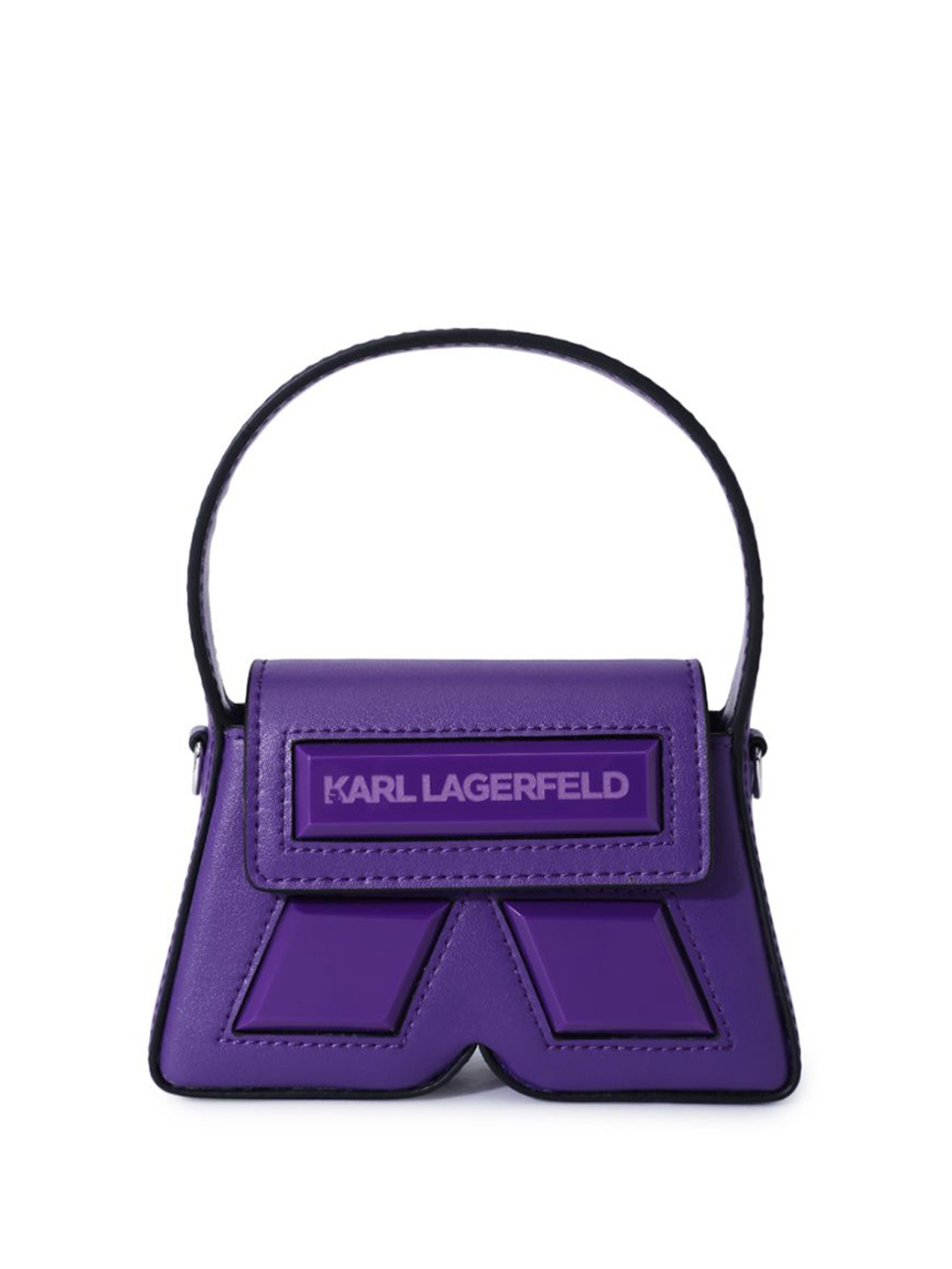 

Karl Lagerfeld PU Structured Satchel with Tasselled, Purple