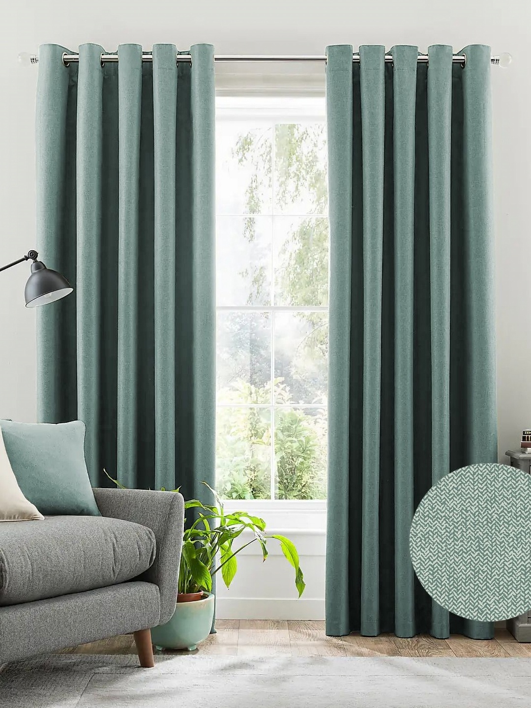 

Nefertiti Home Green 2 Pieces Black Out Long Door Curtains