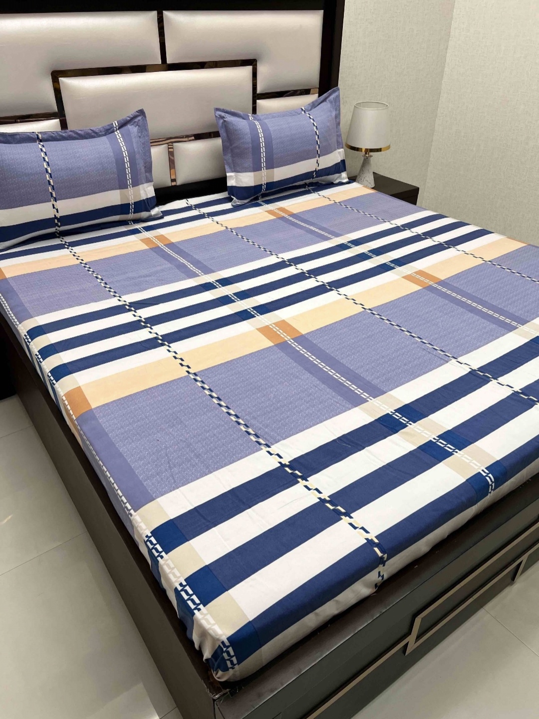 

Pure Decor King Size Double Bedsheet With 2 Pillow Covers 2.74m X 2.74m, Purple