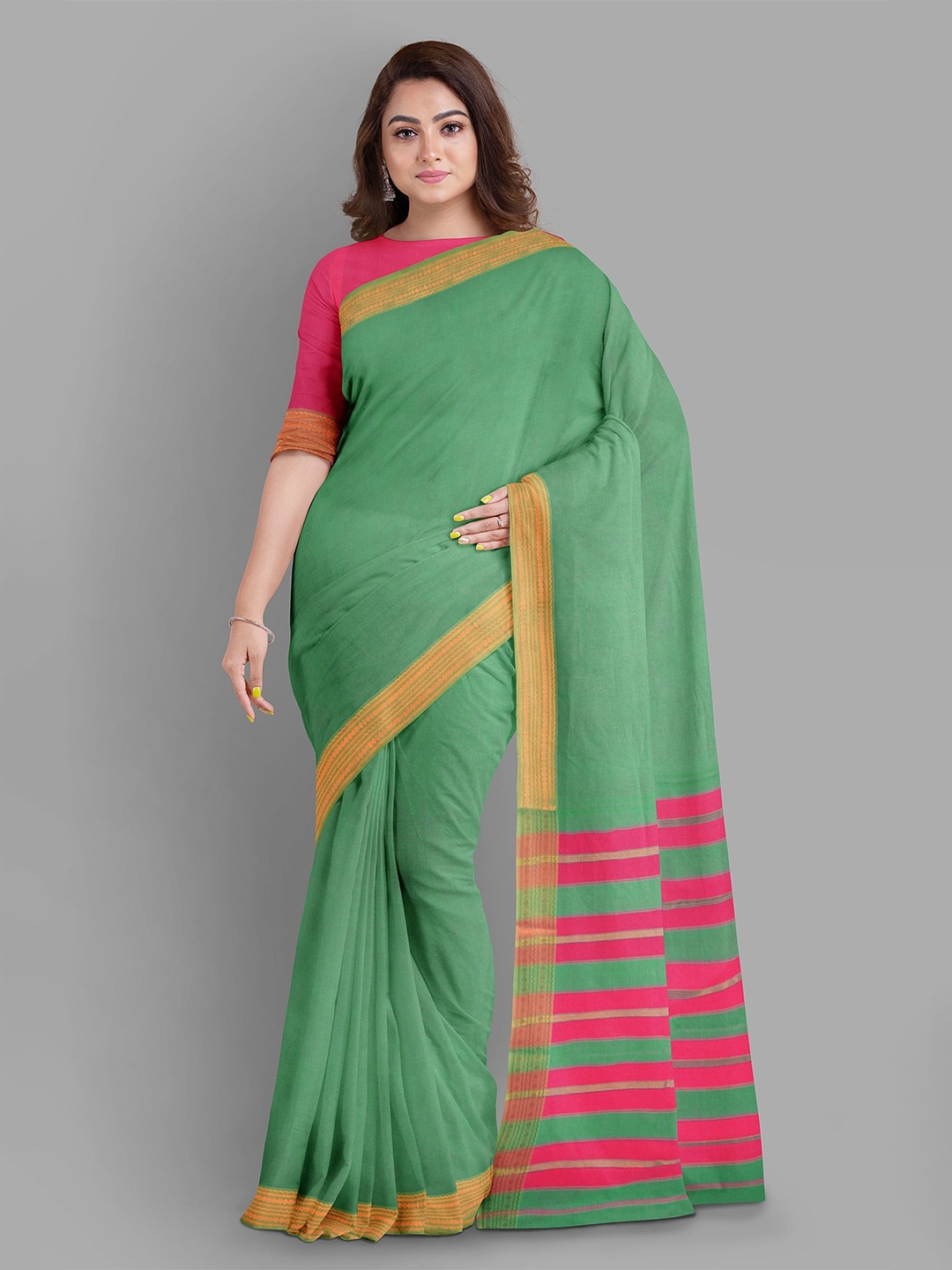 

The Chennai Silks Fusion Baluchari Saree, Green