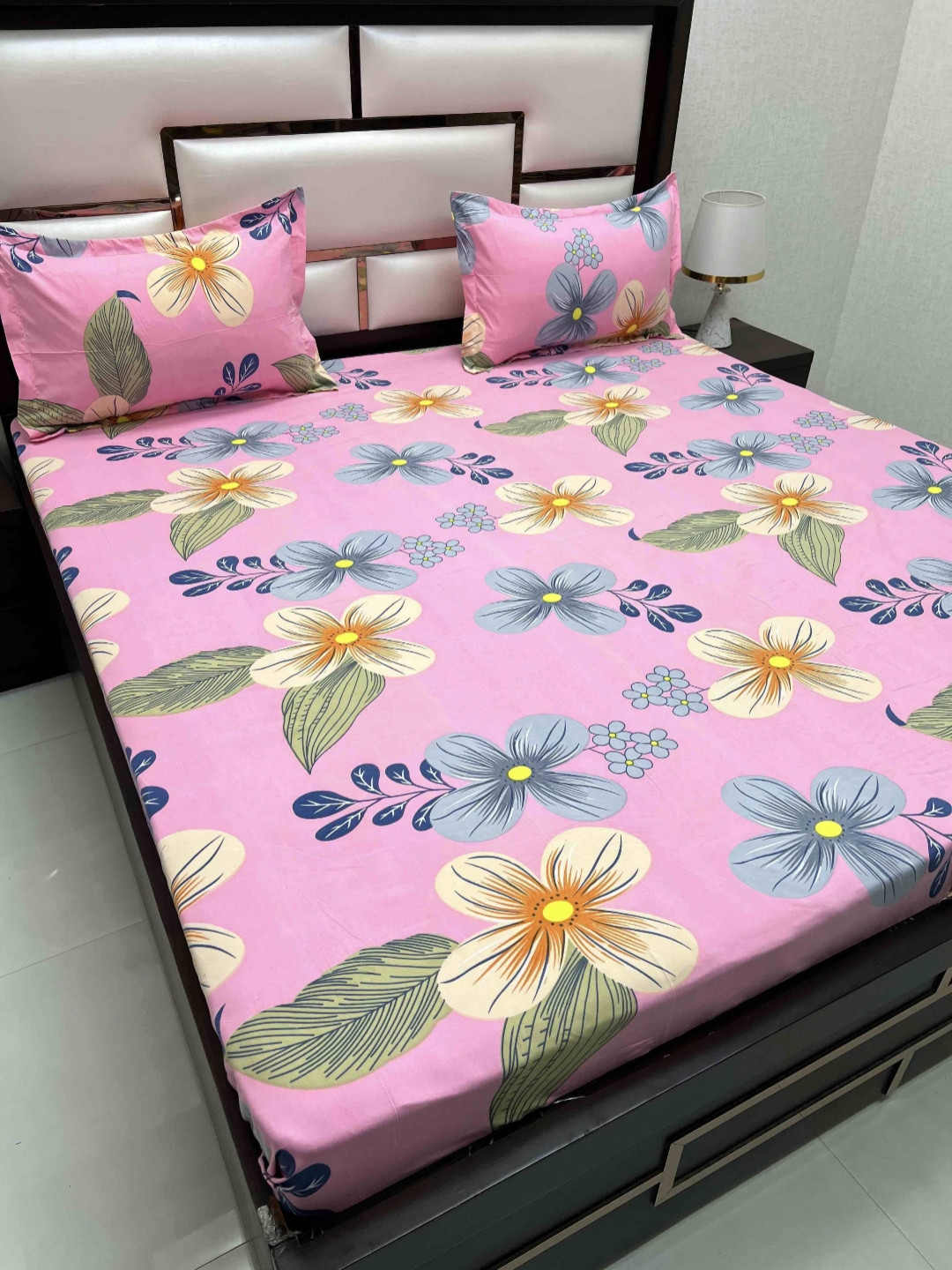

Pure Decor King Size Double Bed Bedsheet With 2 Pillow Covers 108in X 108in,274cm X 274cms, Pink
